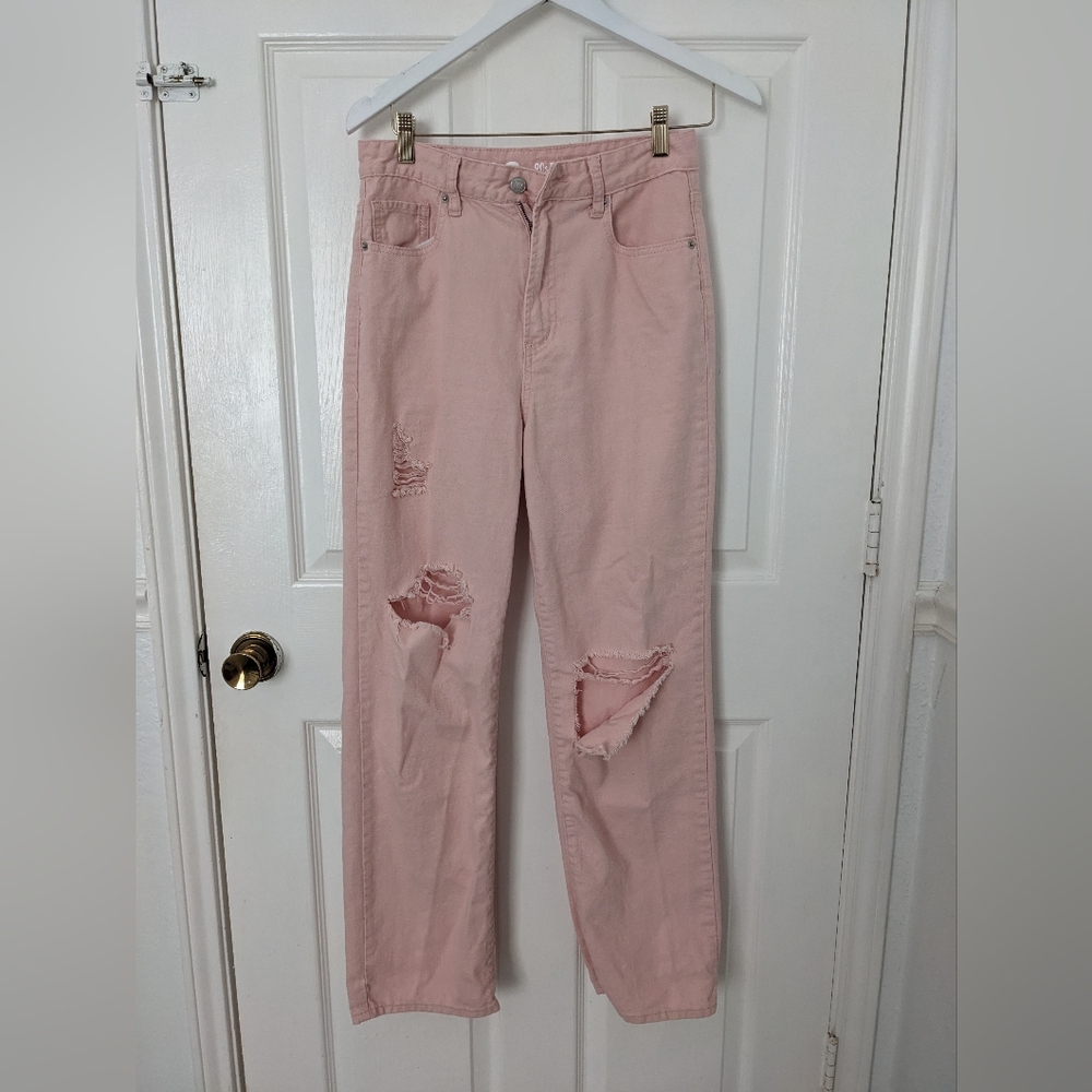 Blush Pink Straight Leg Women's Jeans